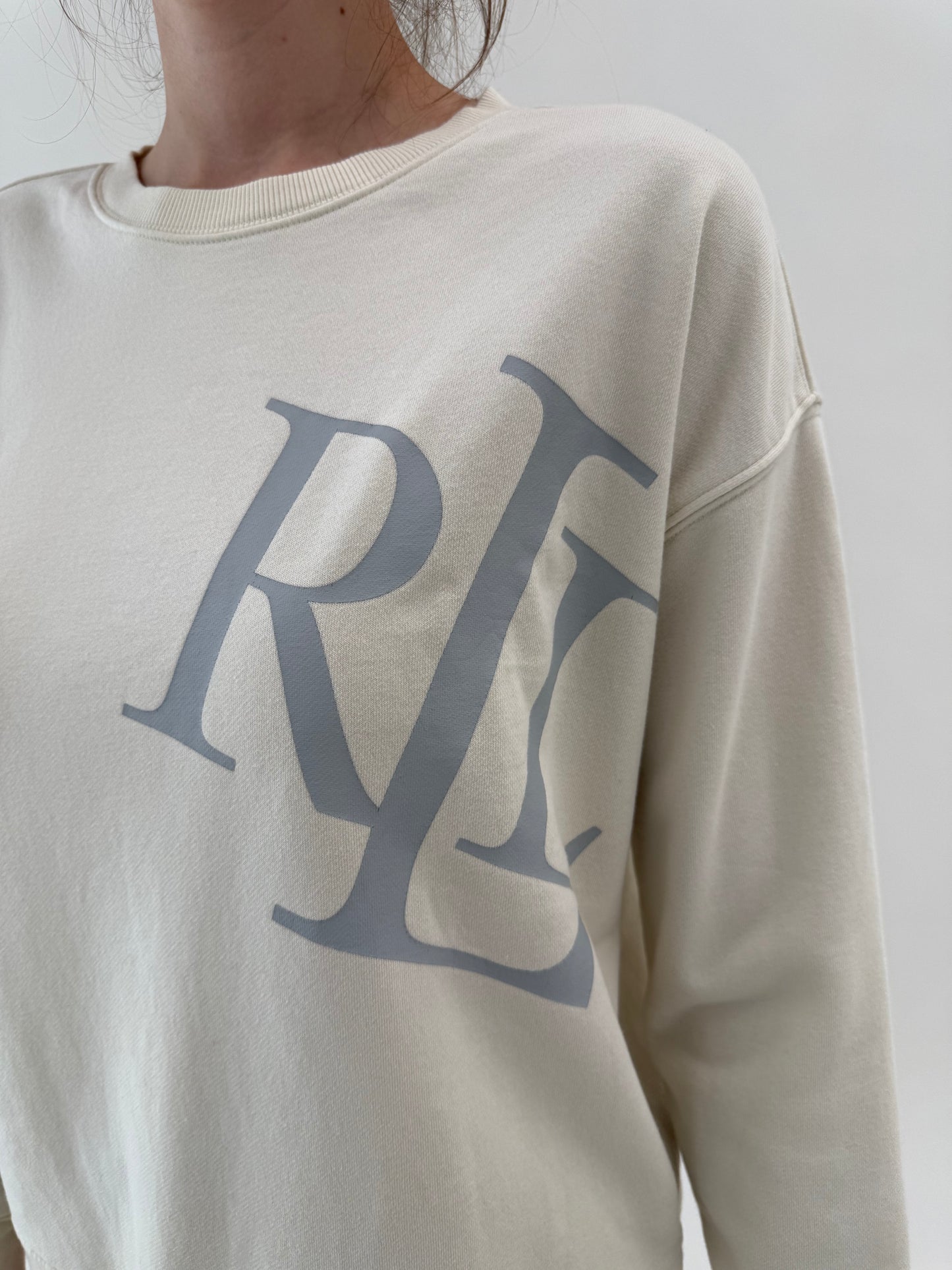 Bluză sport Ralph Lauren off white din material excepțional în croi oversized