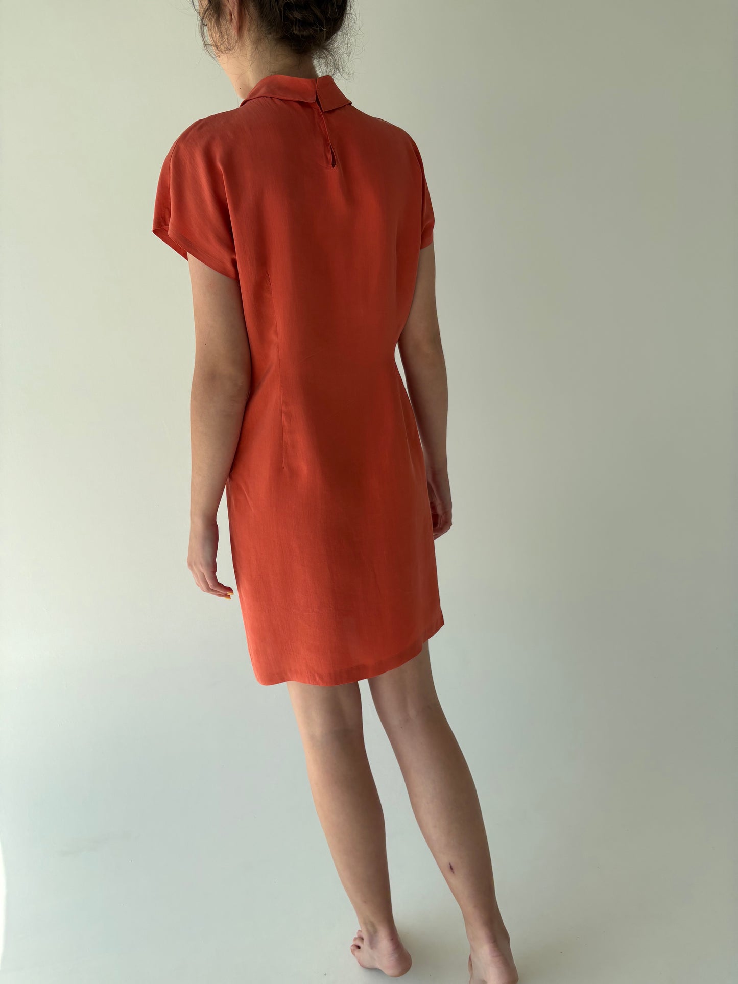 Rochie vintage din mătase naturală în croi de ani 60