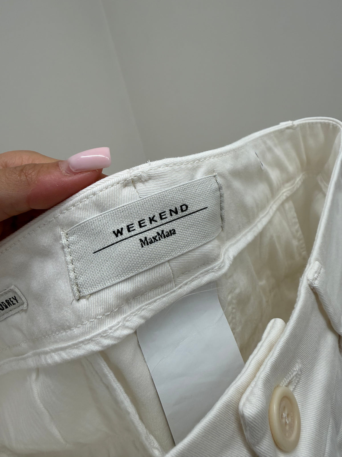 Pantaloni chinos Max Mara din bumbac gros modelator in croi clasic