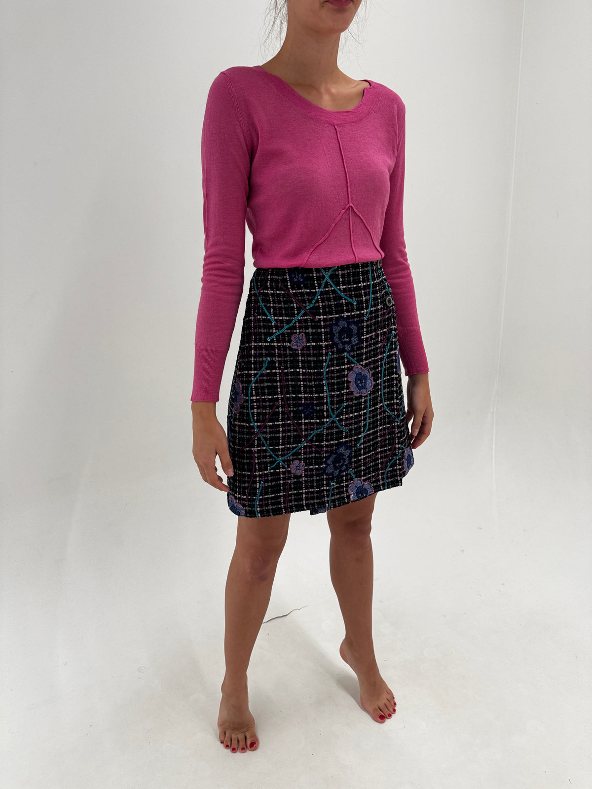 Costum vintage din tweed excepțional în stil Chanel