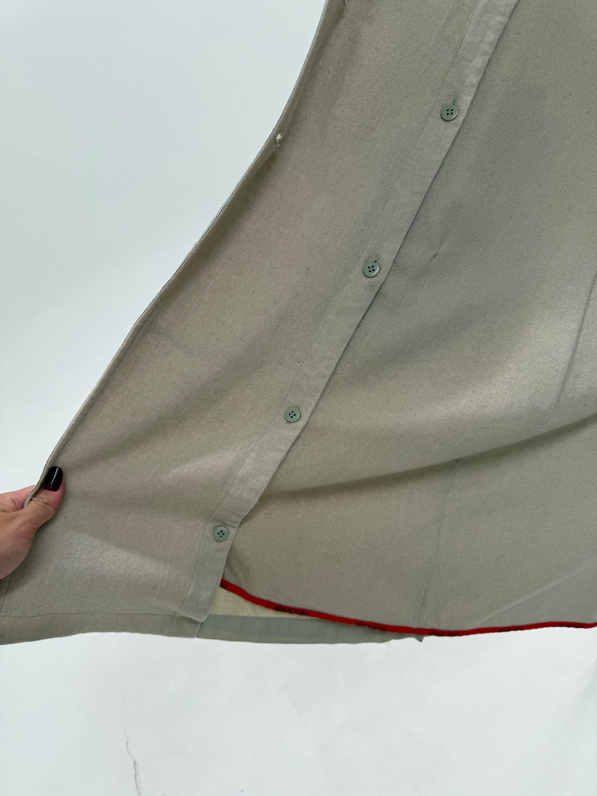Trench Armani impermeabil cu liner de lana detașabil light nude