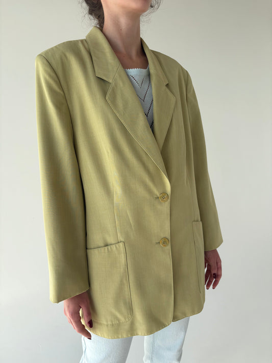 Sacou vintage seaweed green din stofita extrafina de lana