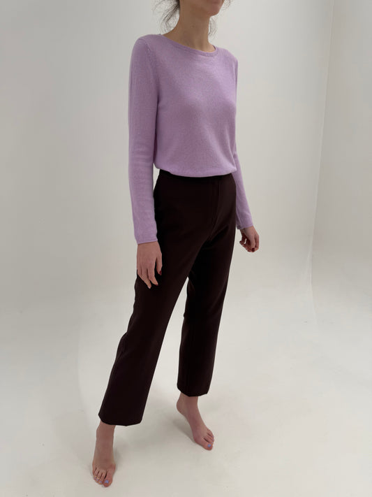 Pantaloni din lana extrafina confort espresso brown