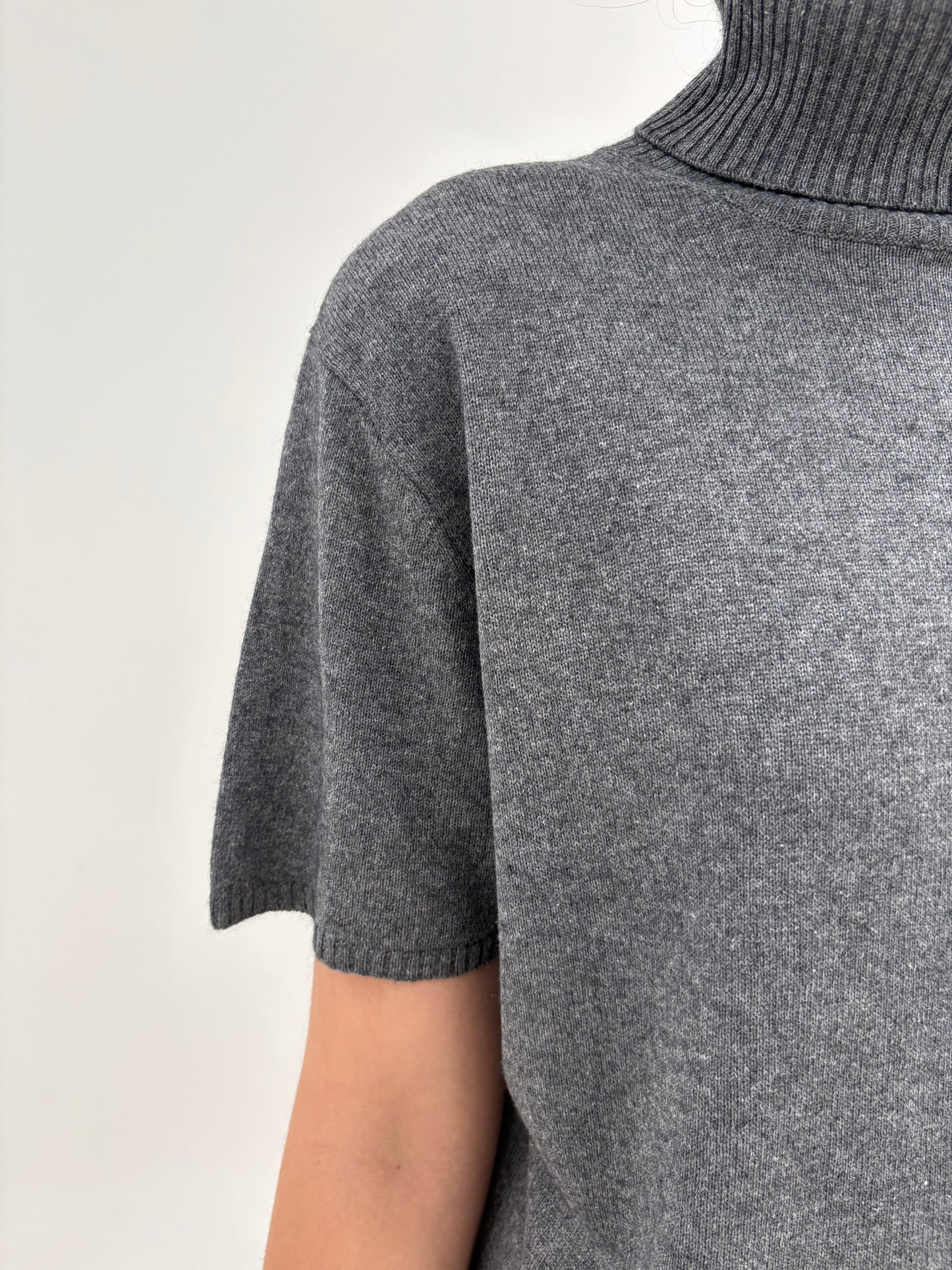 Maleta charcoal gray din cașmir și mătase naturală