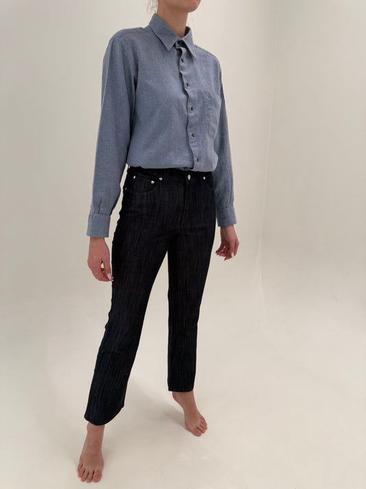 Jeans luxury Trussardi in croi bootcut dark fash fără efect de prespalare