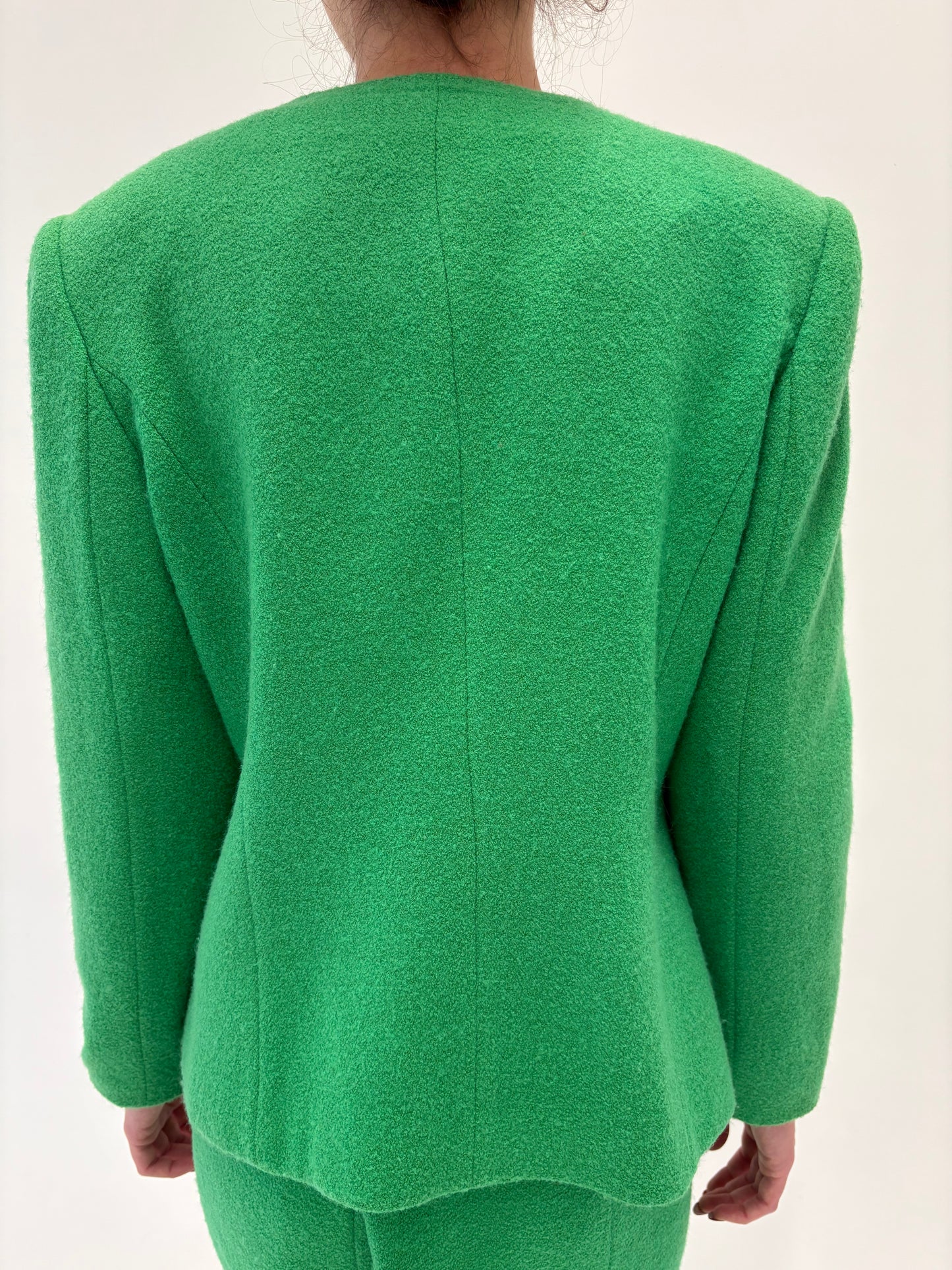 Deux piece in stop Chanel verde smarald luxury italian din boucle