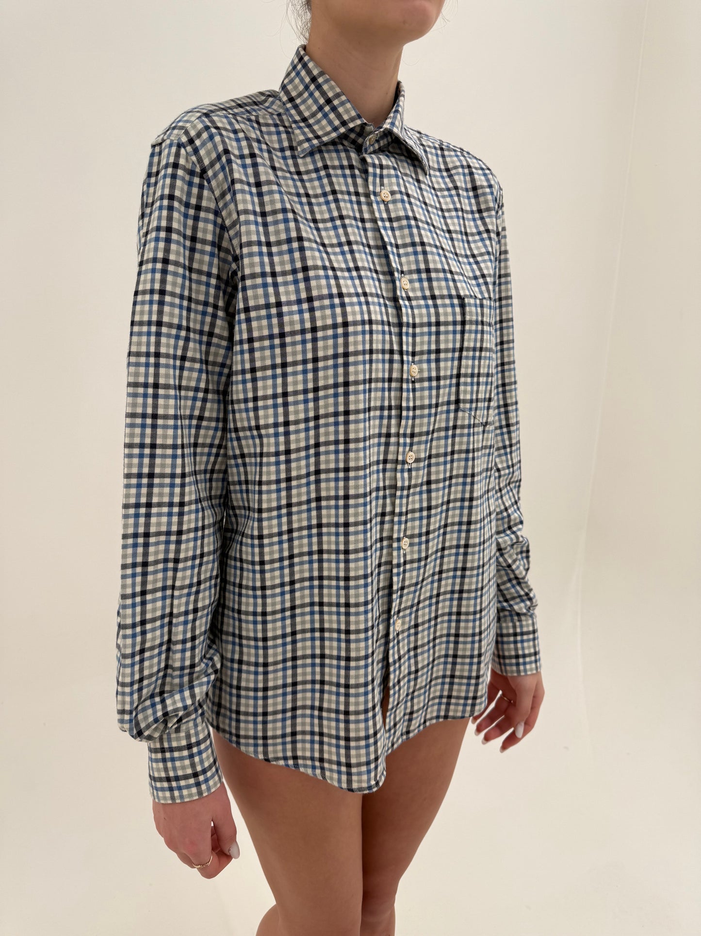 Cămașa Zegna ‘soft’ în carouri