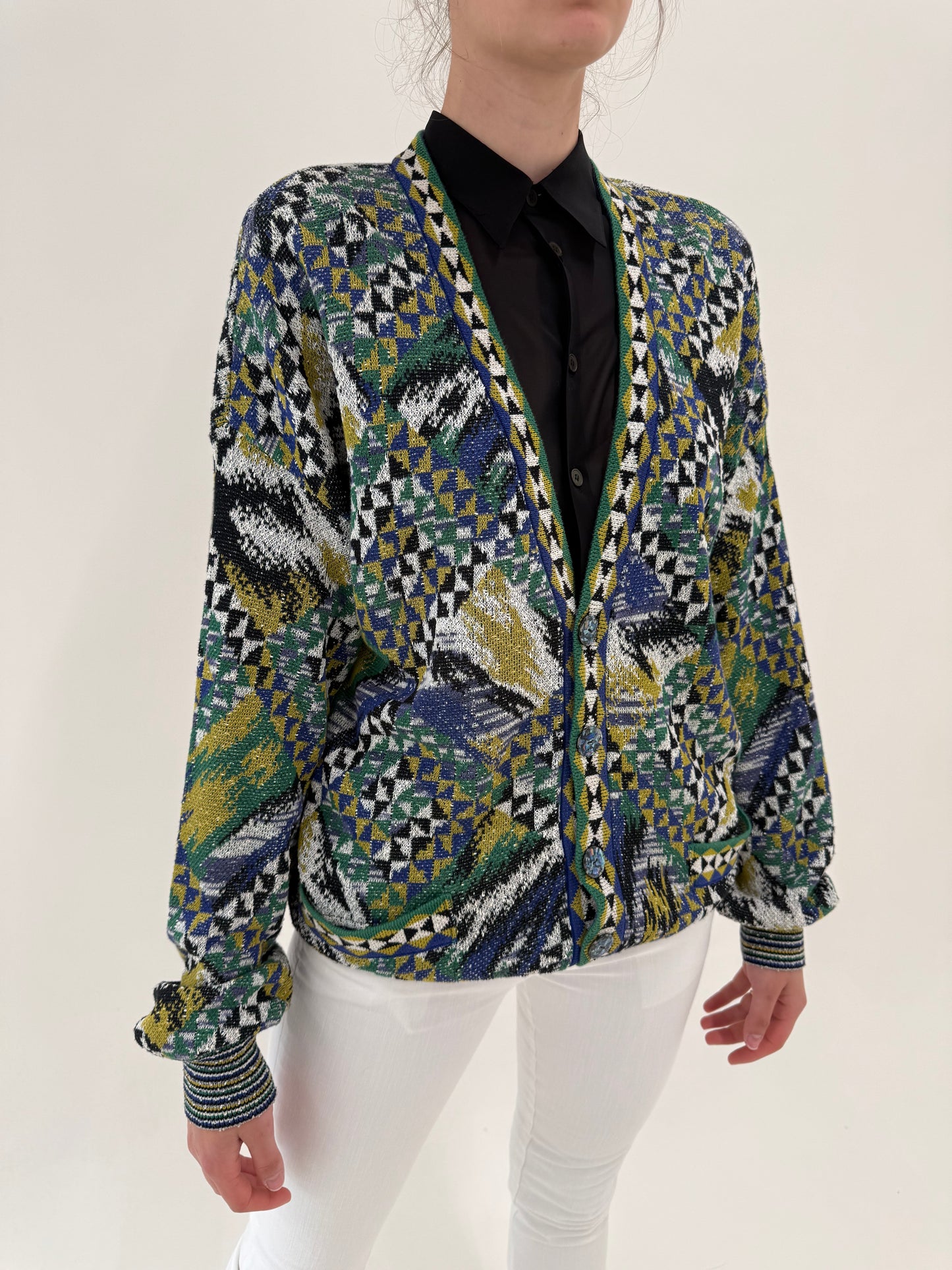 Cardigan luxury Missoni de vară din jerse specific brandului