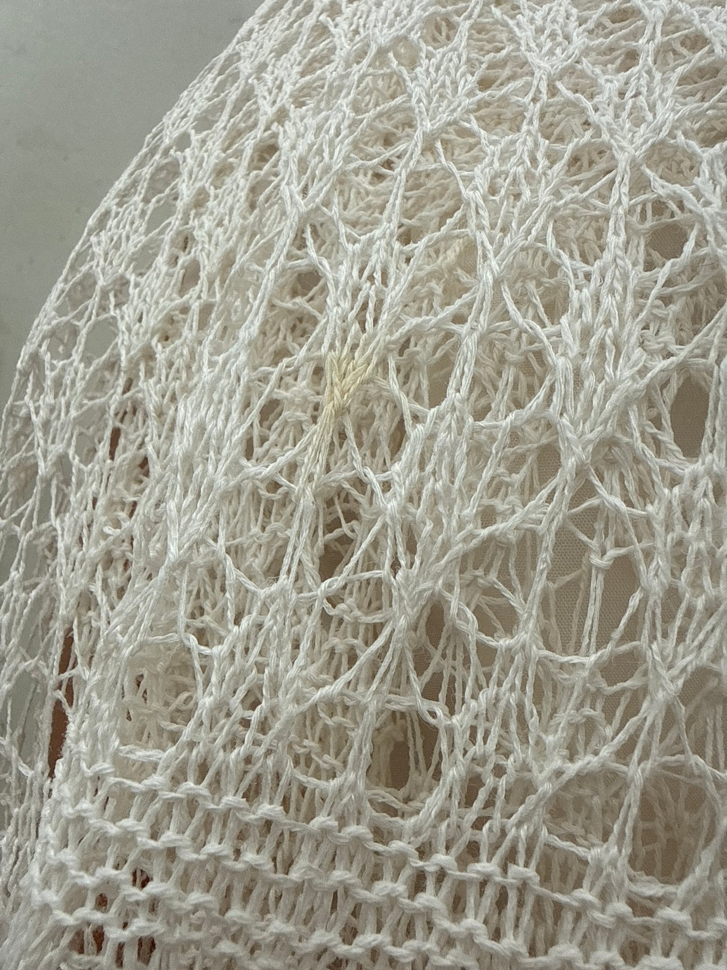 Fustă vintage excepțională cu talie elastică din dantelă macrame lucrată manual