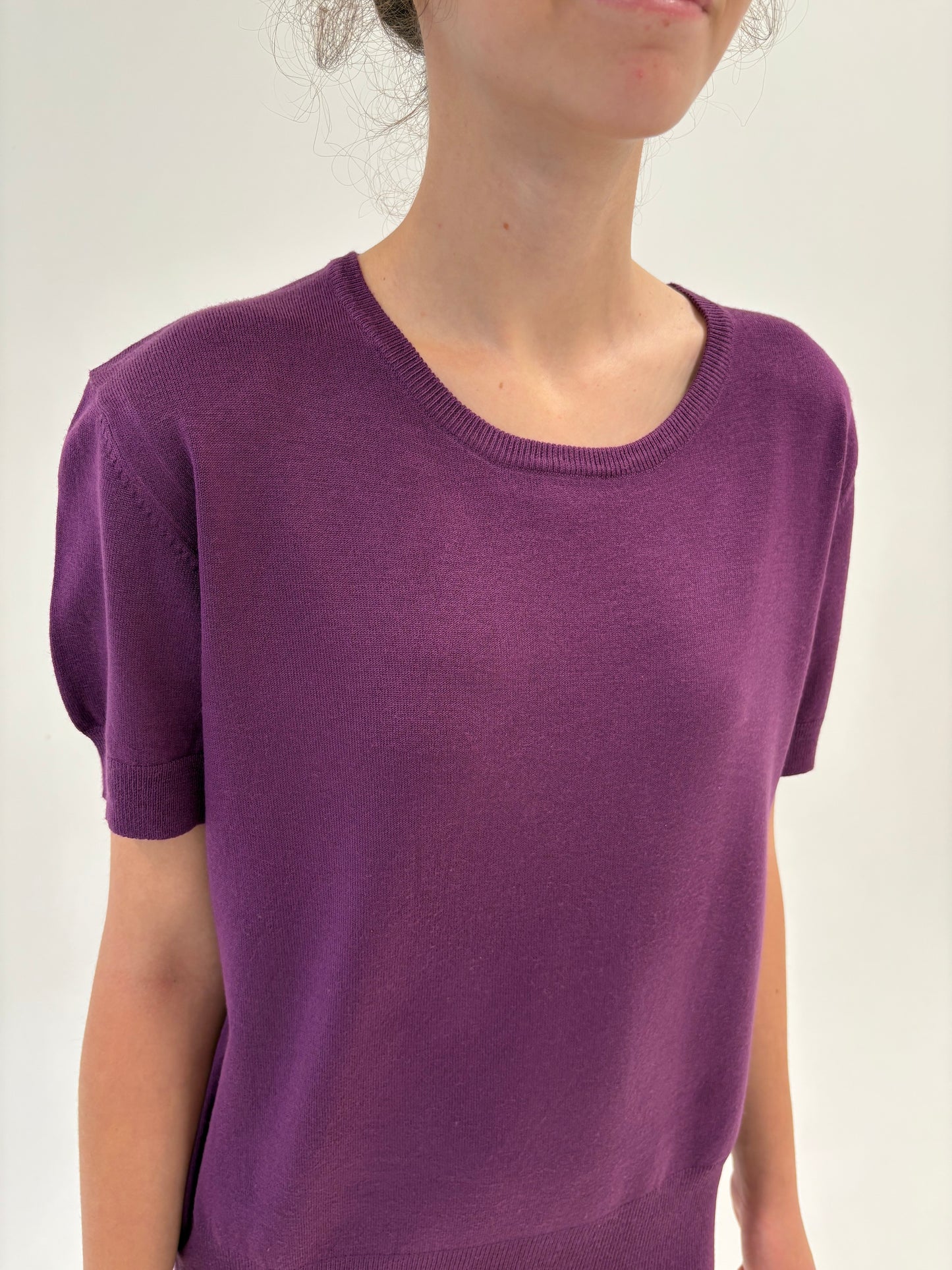 Top aubergine din jerse