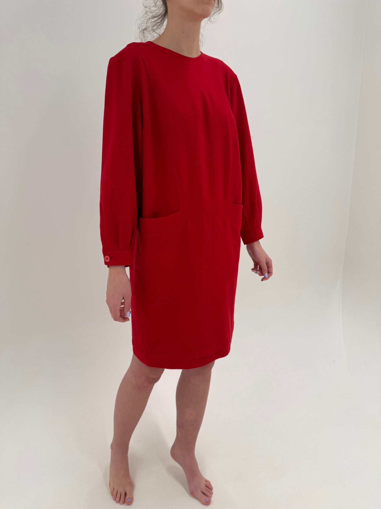 Rochie vintage ultra luxury din stofă de lana excepțională Giorgio Armani