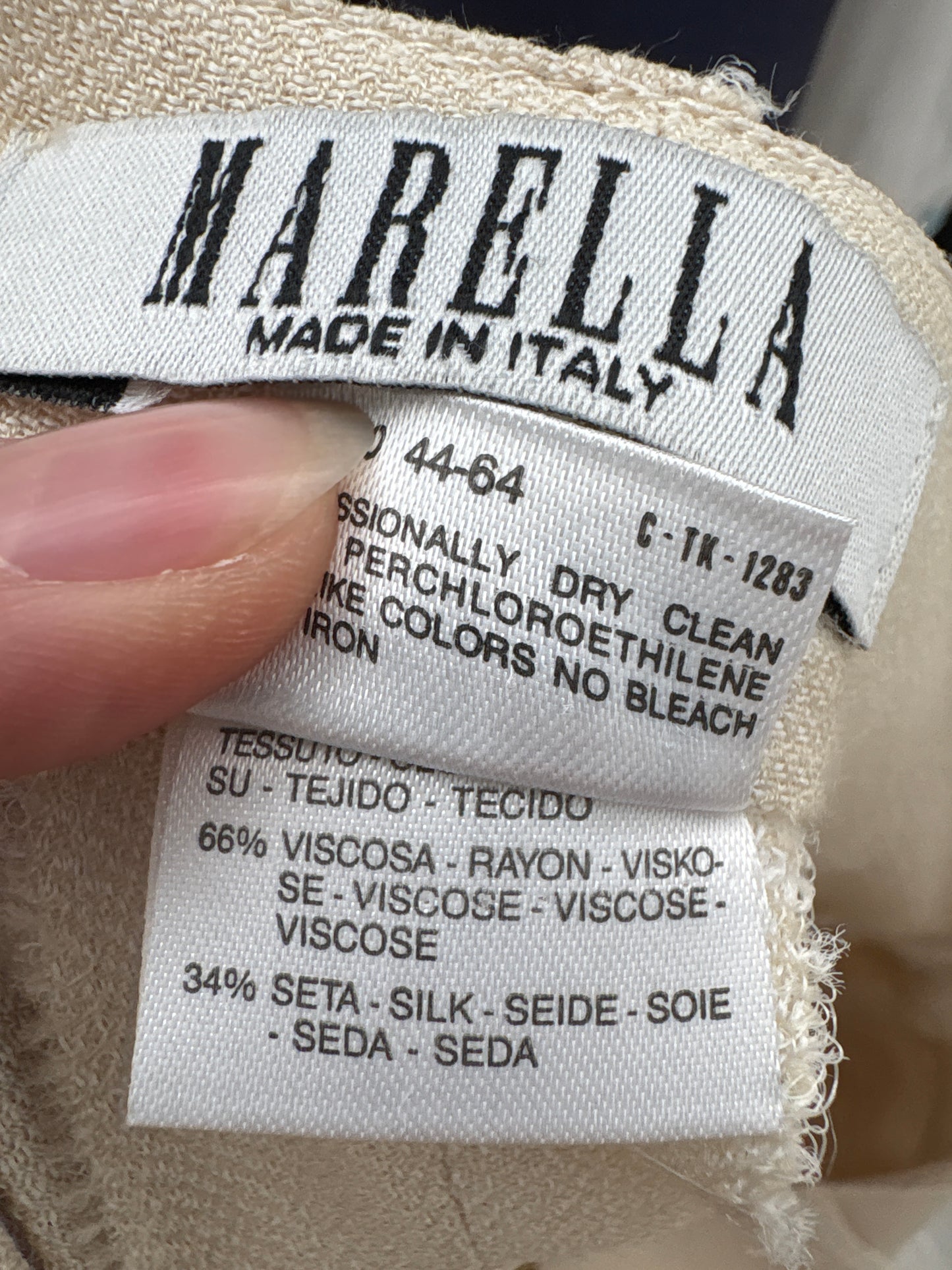 Pantaloni Marella by Max Mara din pânză de mătase naturală și vascoza