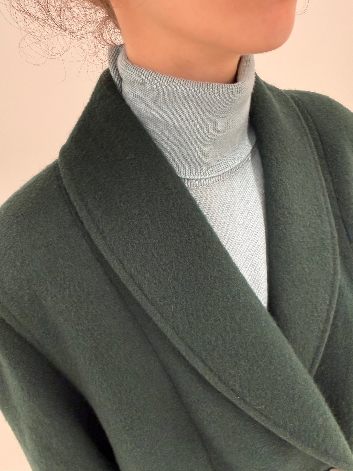 Jacheta vintage de brand luxury plus size Elena Miro din lana plină forest green