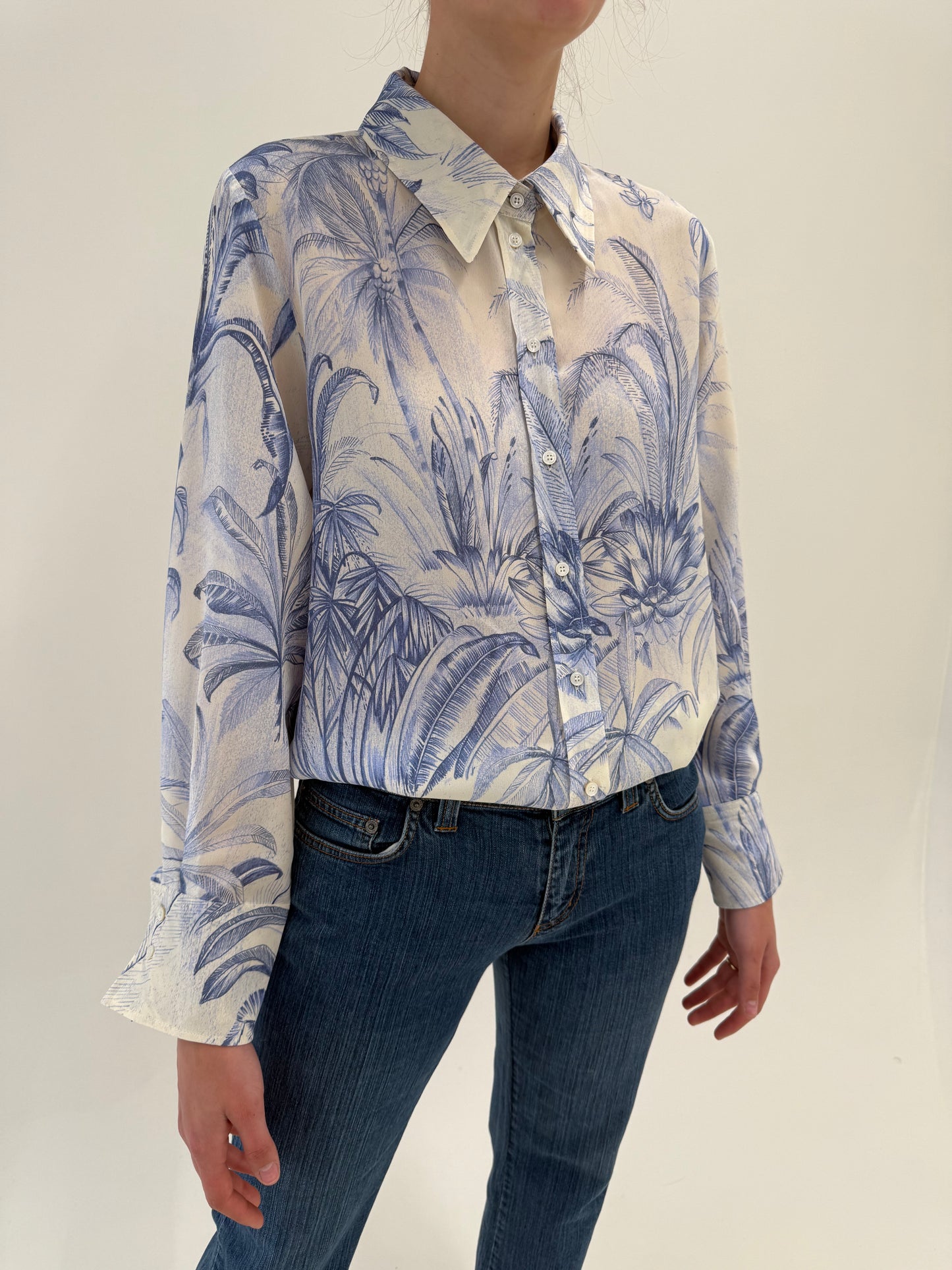Cămașa Marella by Max Mara noua nude cu print superb din mătase naturală