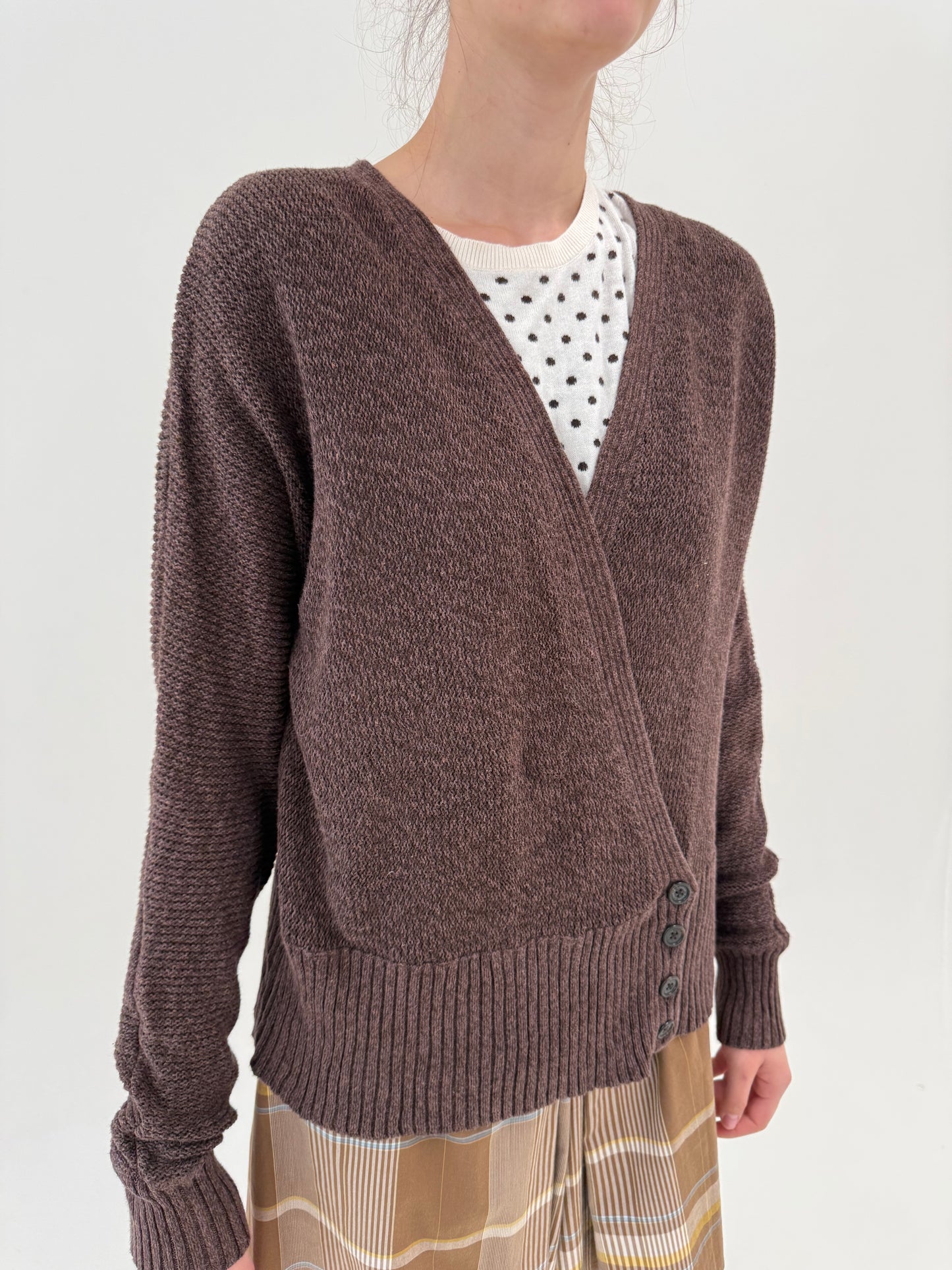 Soft knit Ralph Lauren chocolate brown din bumbac