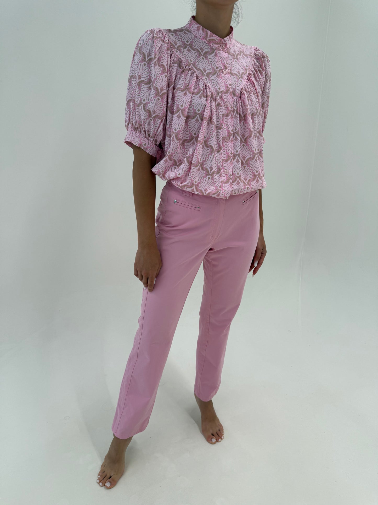 Pantaloni premium ultra confort din bumbac modelator powder Pink