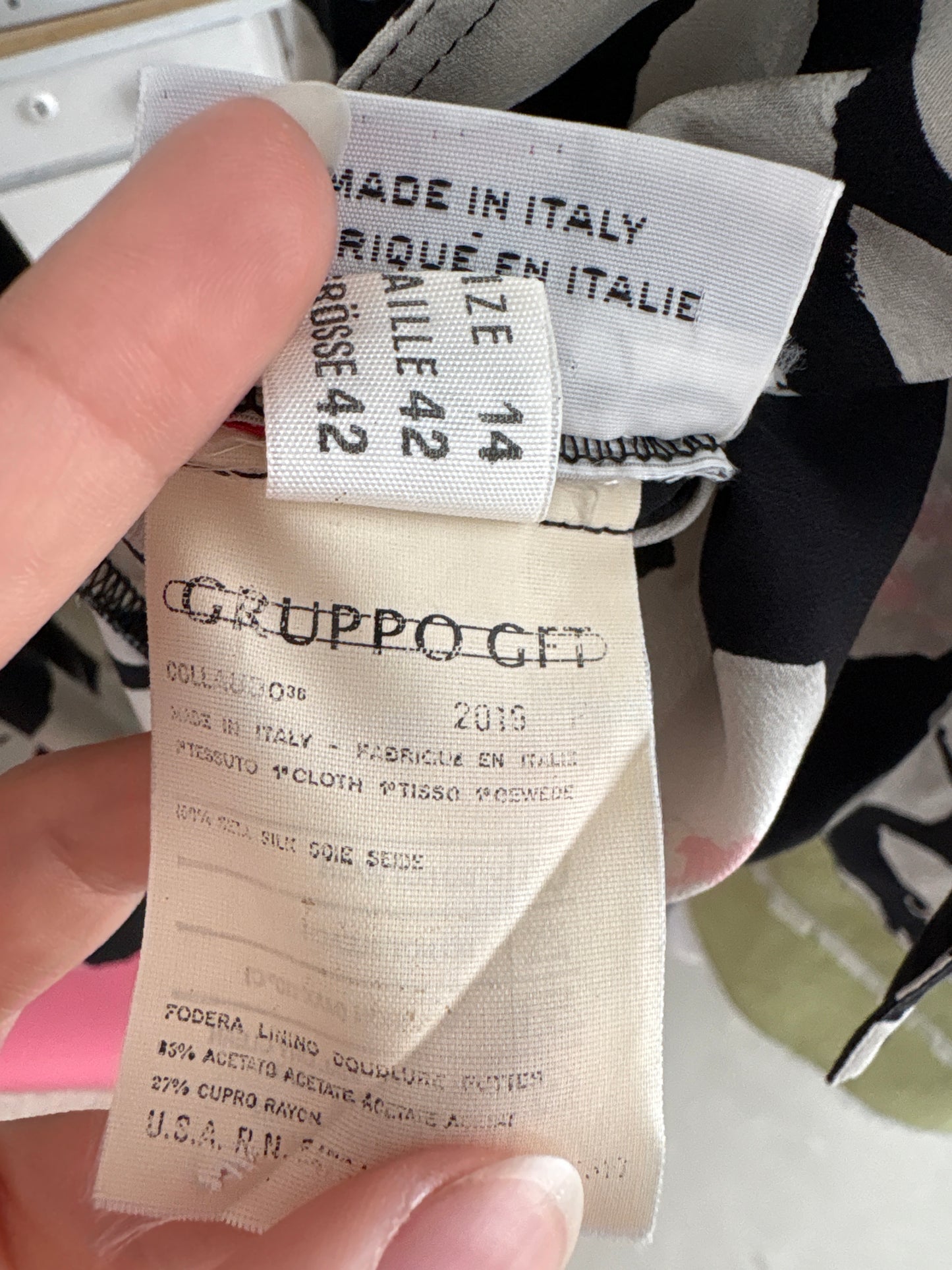 Deux piece clasic italian de brand luxury din mătase naturală cu print floral delicat