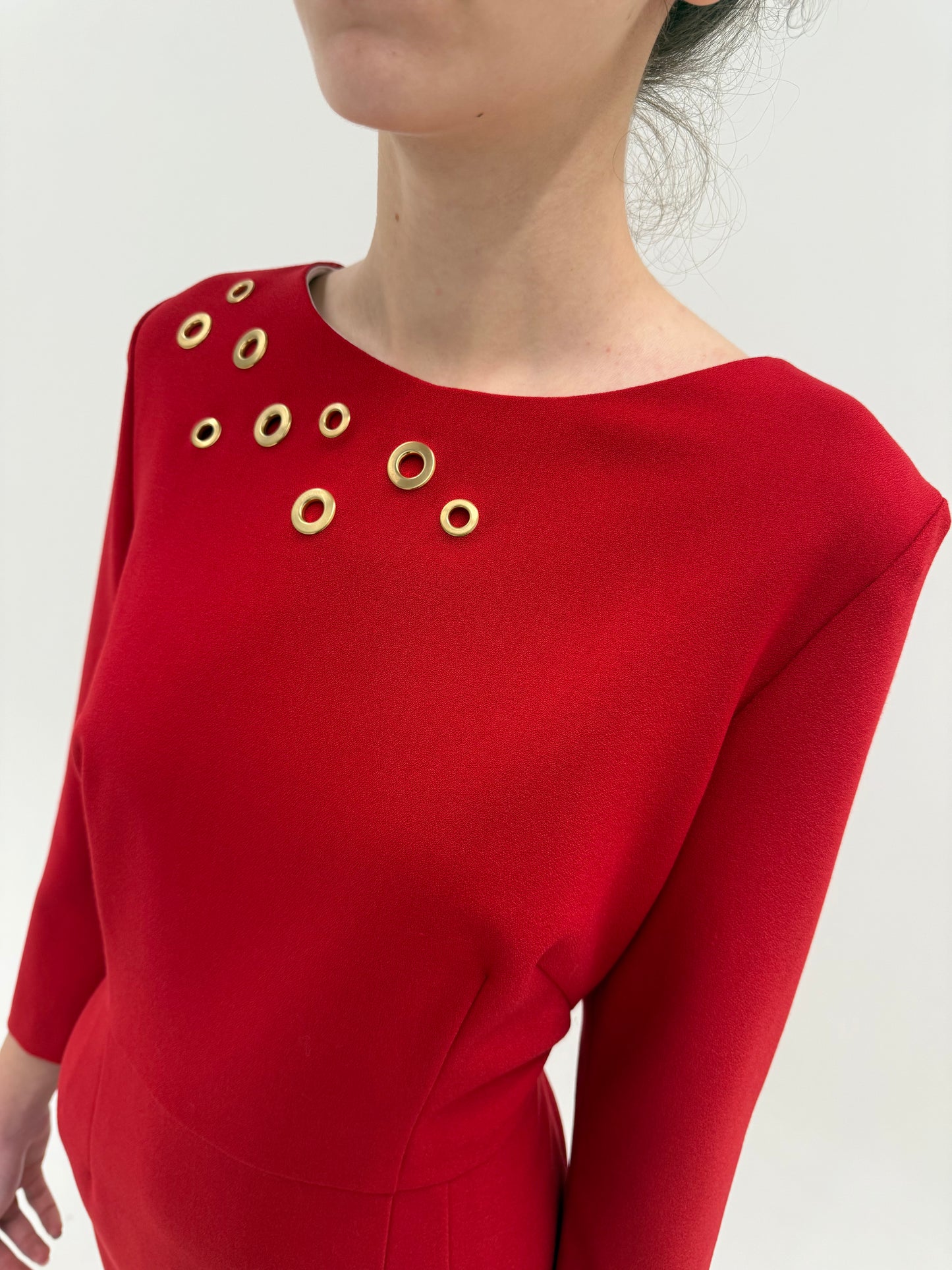 Rochie luxury Escada de la business la cocktail roșu tare