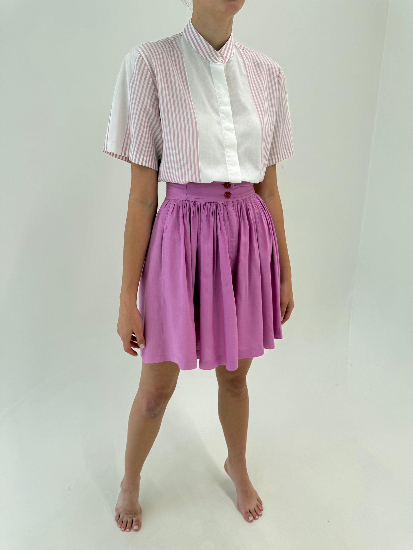 Pantaloni ultra ampli vaporosi de vară cu talie ultra marcată elastică