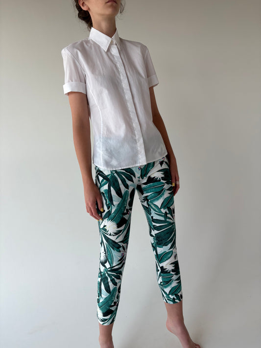 Pantaloni chinos petite modelatori cu print organic