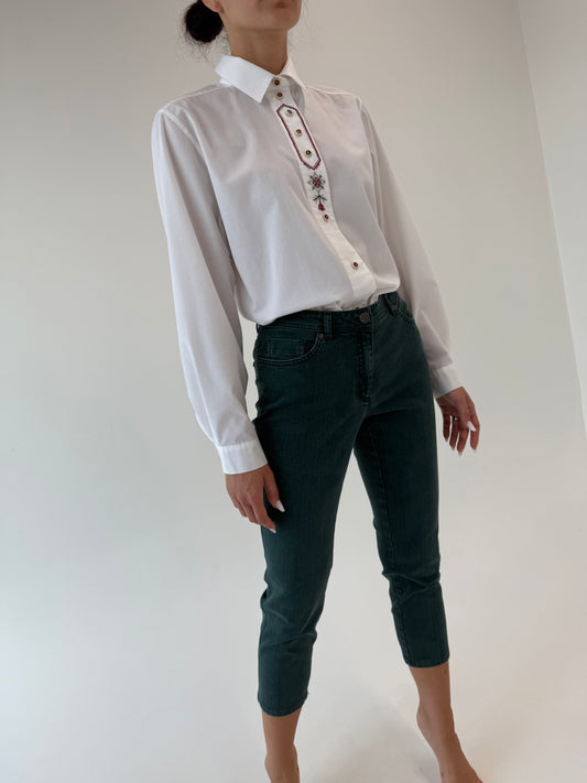 Jeans luxury Madeleine petite capri ultra confort modelatori forest green