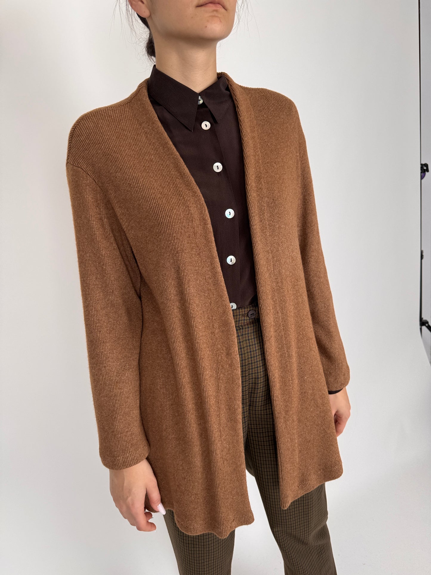 Cardigan Armani caramel din lana extrafina și Angora