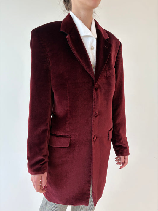 Pardesiu din catifea premium burgundy tall