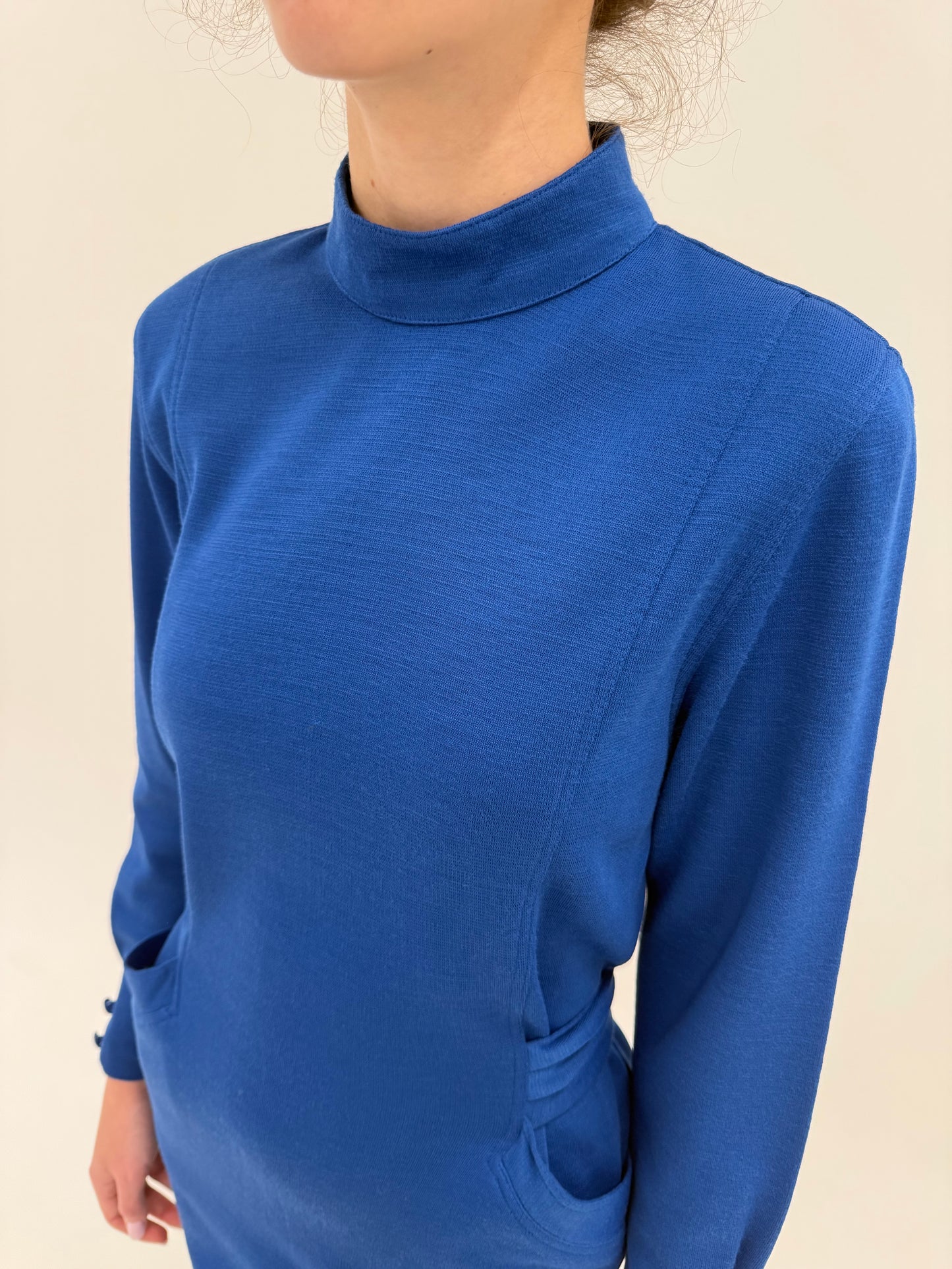 Rochie Old vintage anii 80 power dressing albastru cerneală