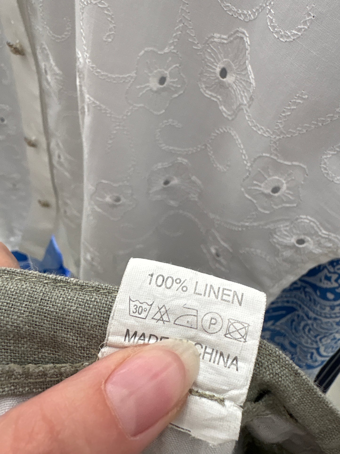 Pantaloni Sage green din in premium cu talie înaltă reglabilă