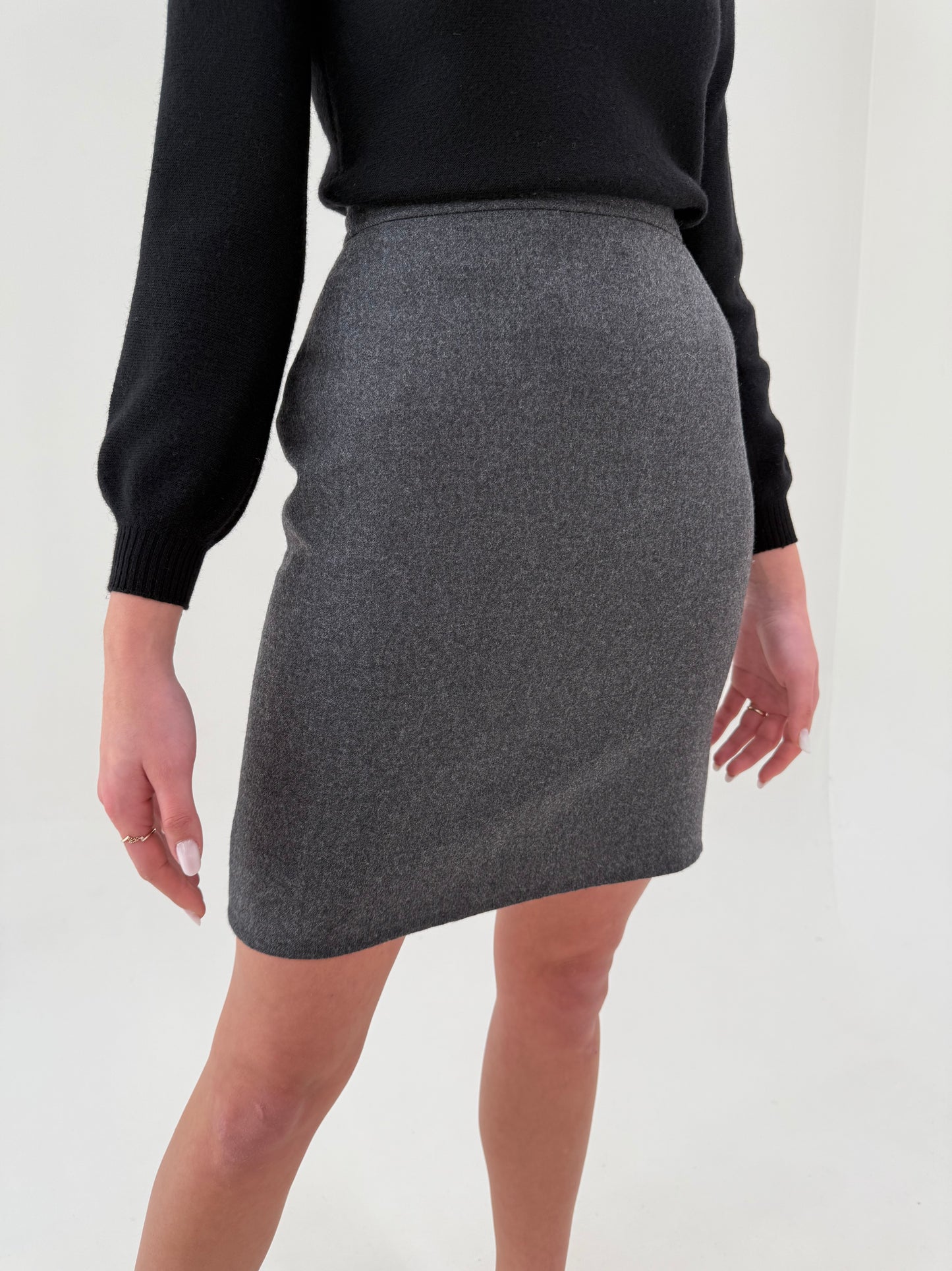 Costum vintage high end italian din lan excepțională în croi chic