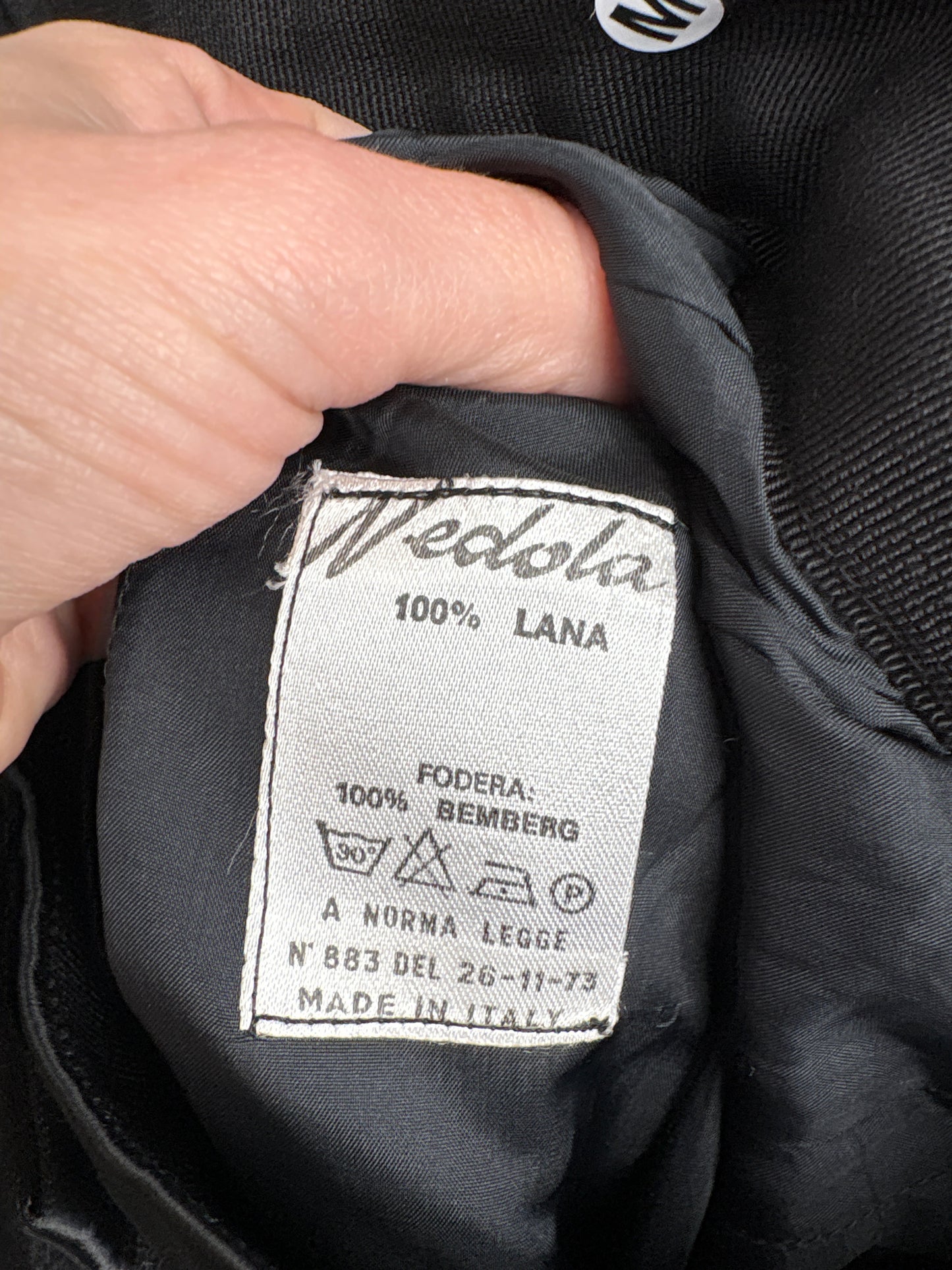 Fustă vintage din lana plină cu inserții și fundiță satinate