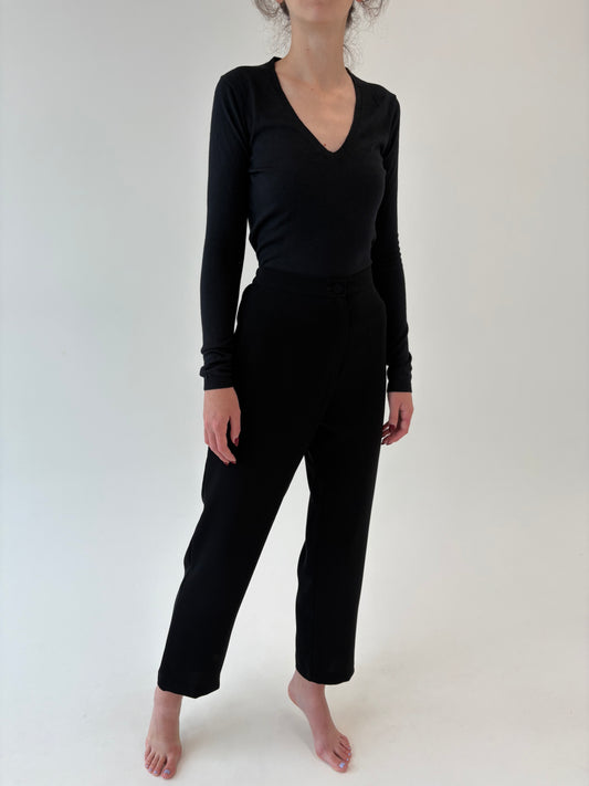 Pantaloni negri de la zi la seară în croi clasic