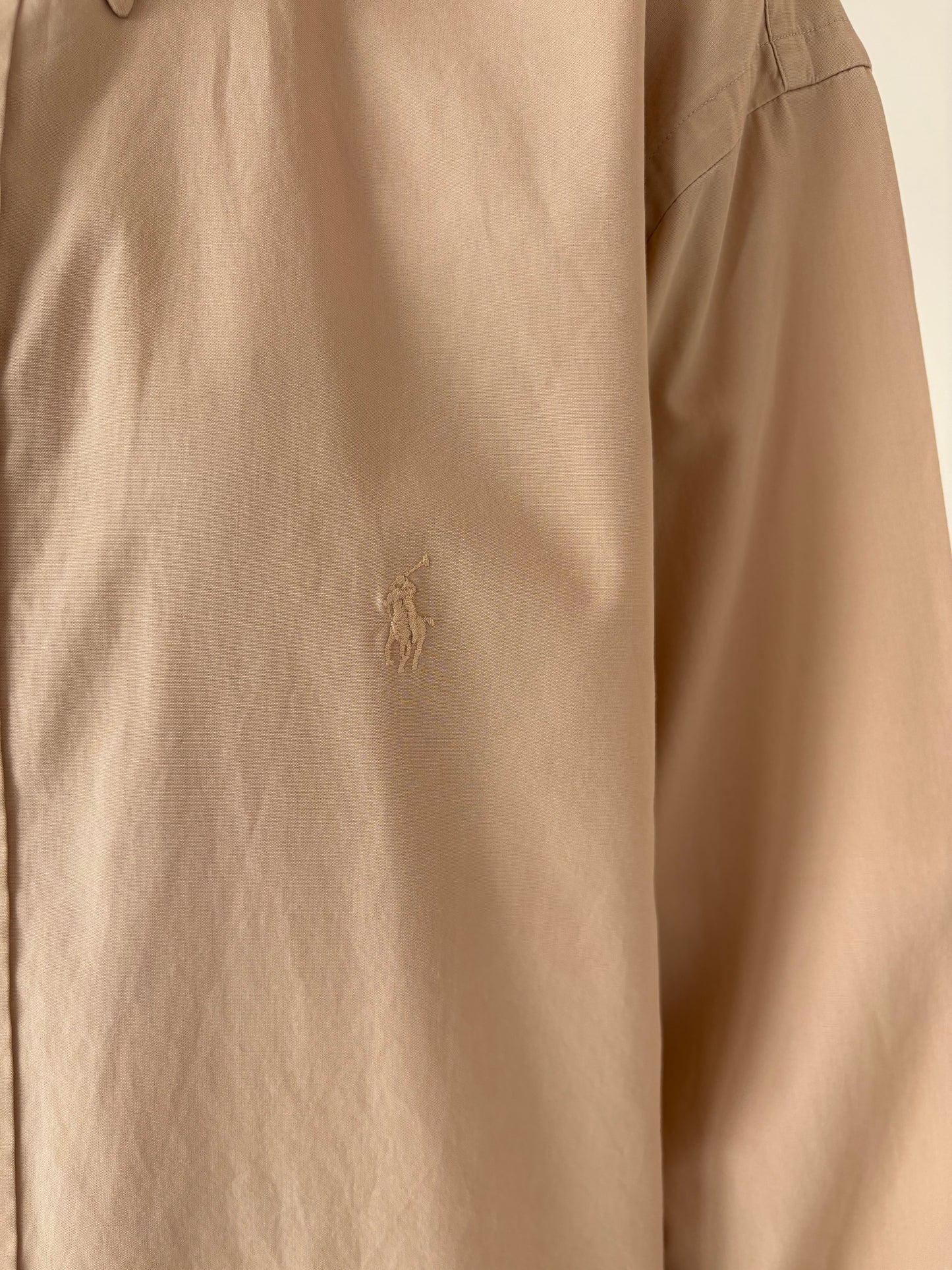 Cămașa camel Ralph Lauren din bumbac plin în croi lejer