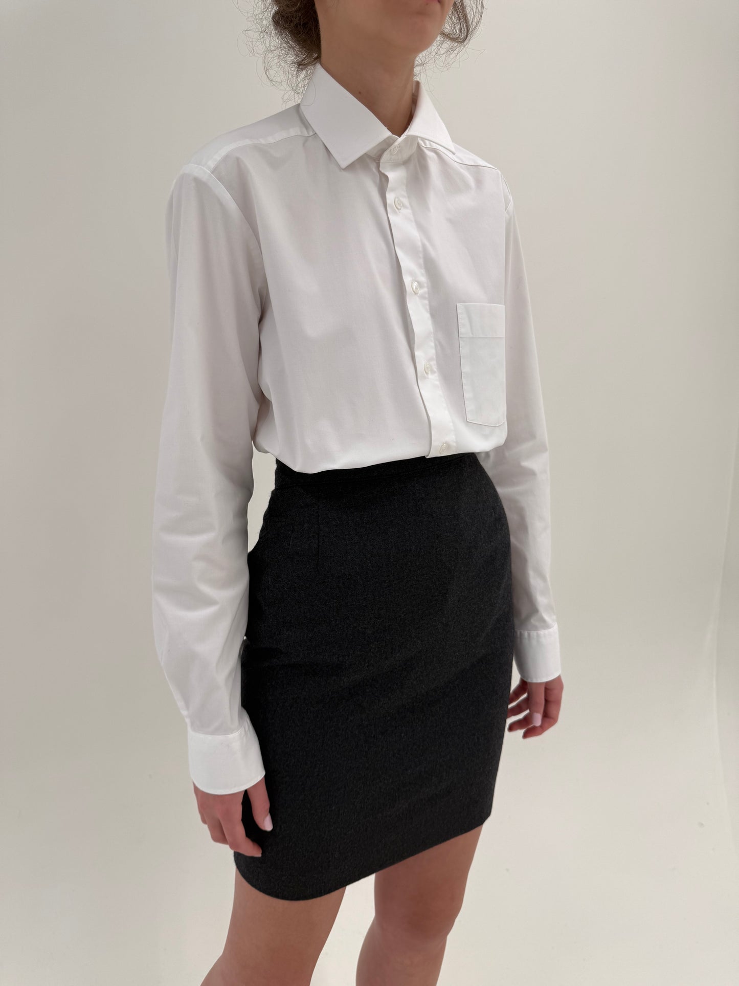 Fustă italiană din lana pura extrafina certificată cu talie ultra înaltă