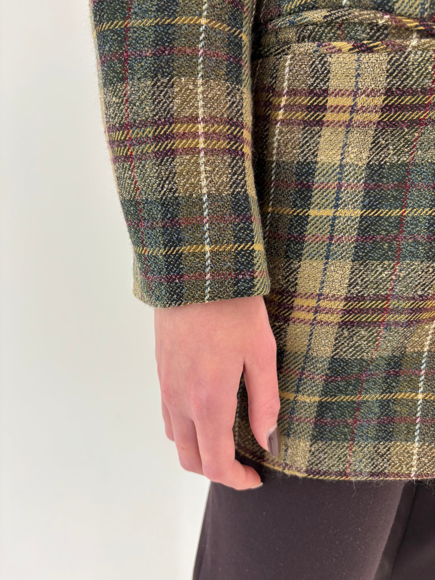 Sacou din tweed de lana în combinație superbă de culori