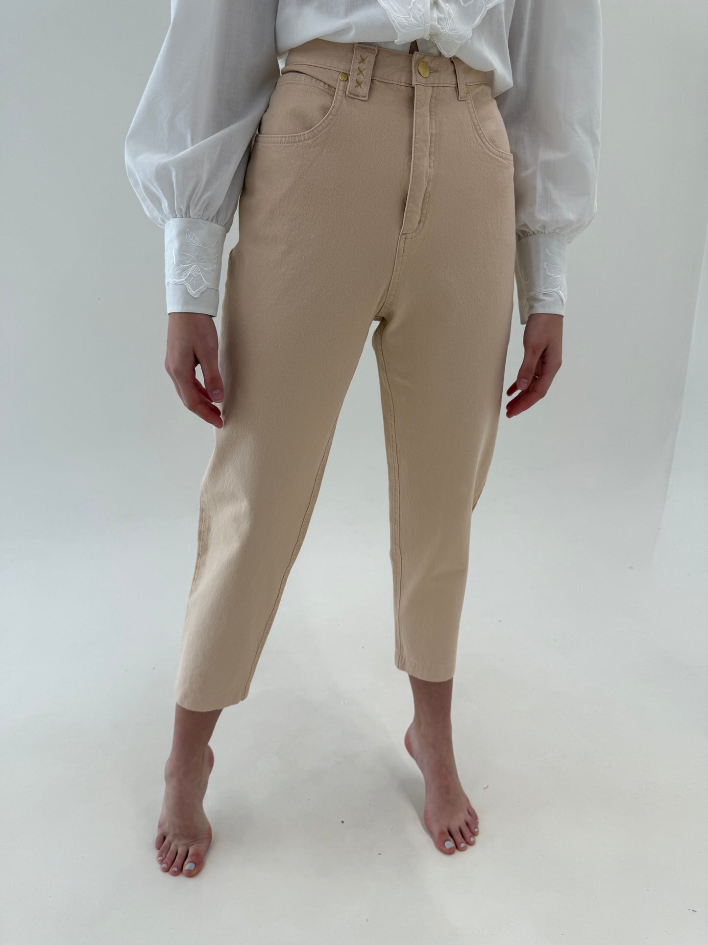 Jeans camel petite de vară din bumbac ultra confort modelator