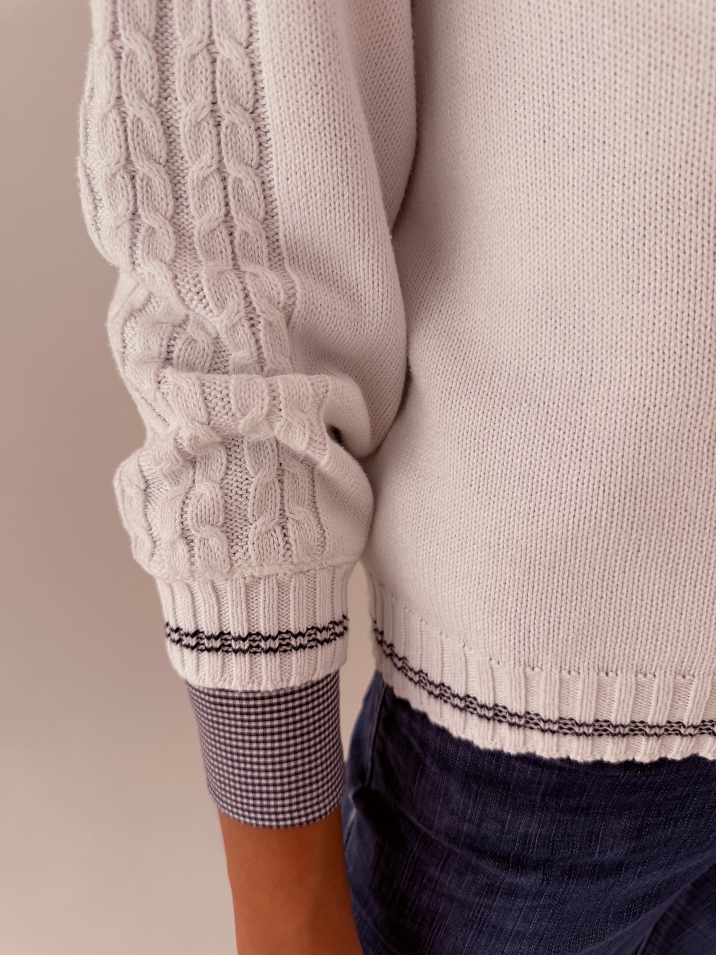 Pulover vintage din bumbac excepțional de gramaj mare petite