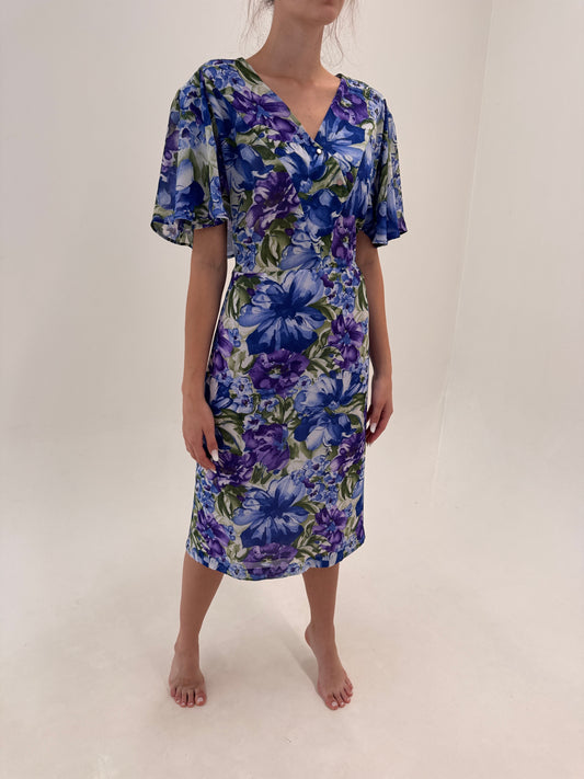 Rochie vintage în culori superbe super vaporoasă cu talie generoasă