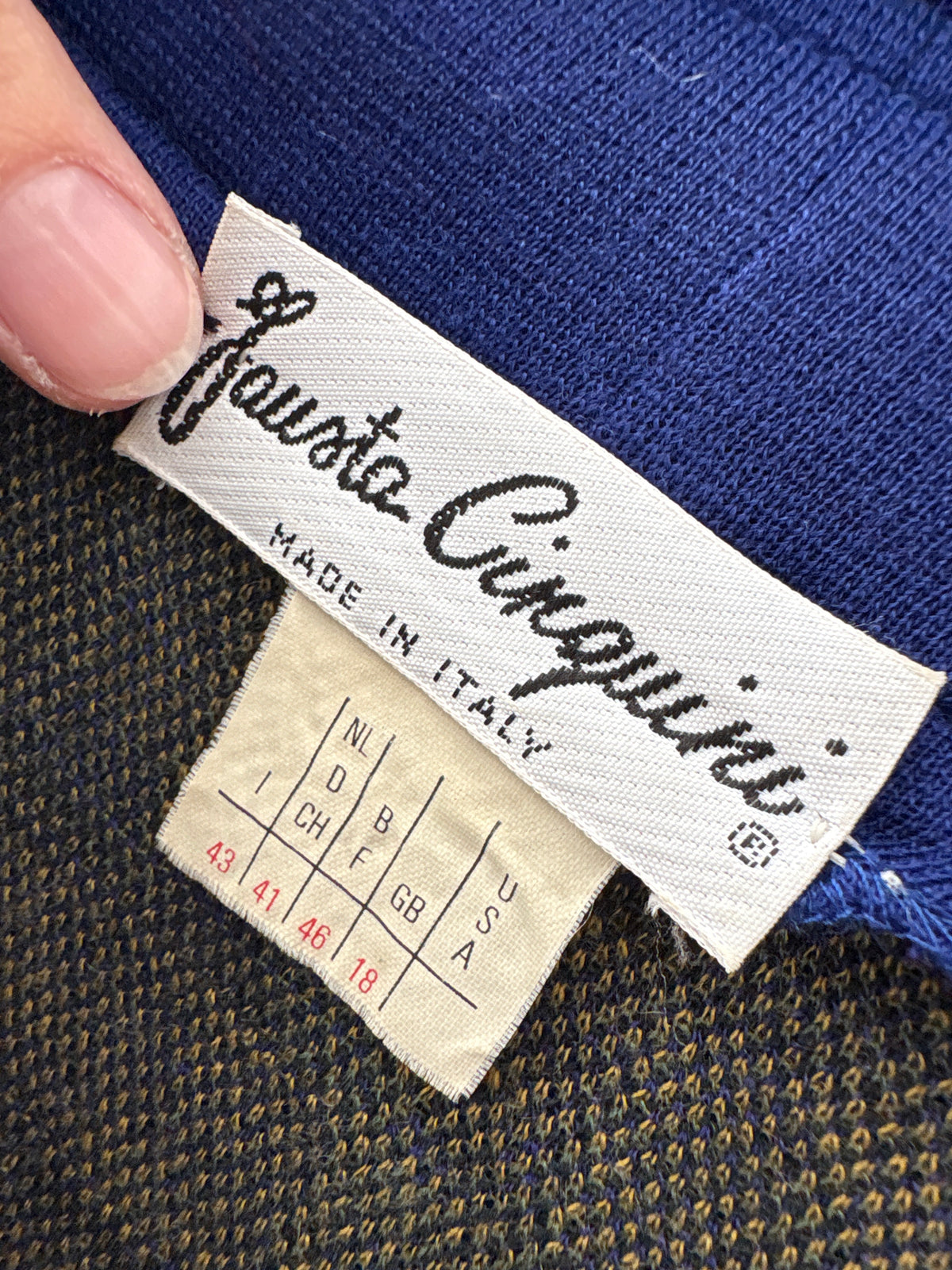 Sacou vintage italian de designer din tricot dens cu ținuta de lana extrafina