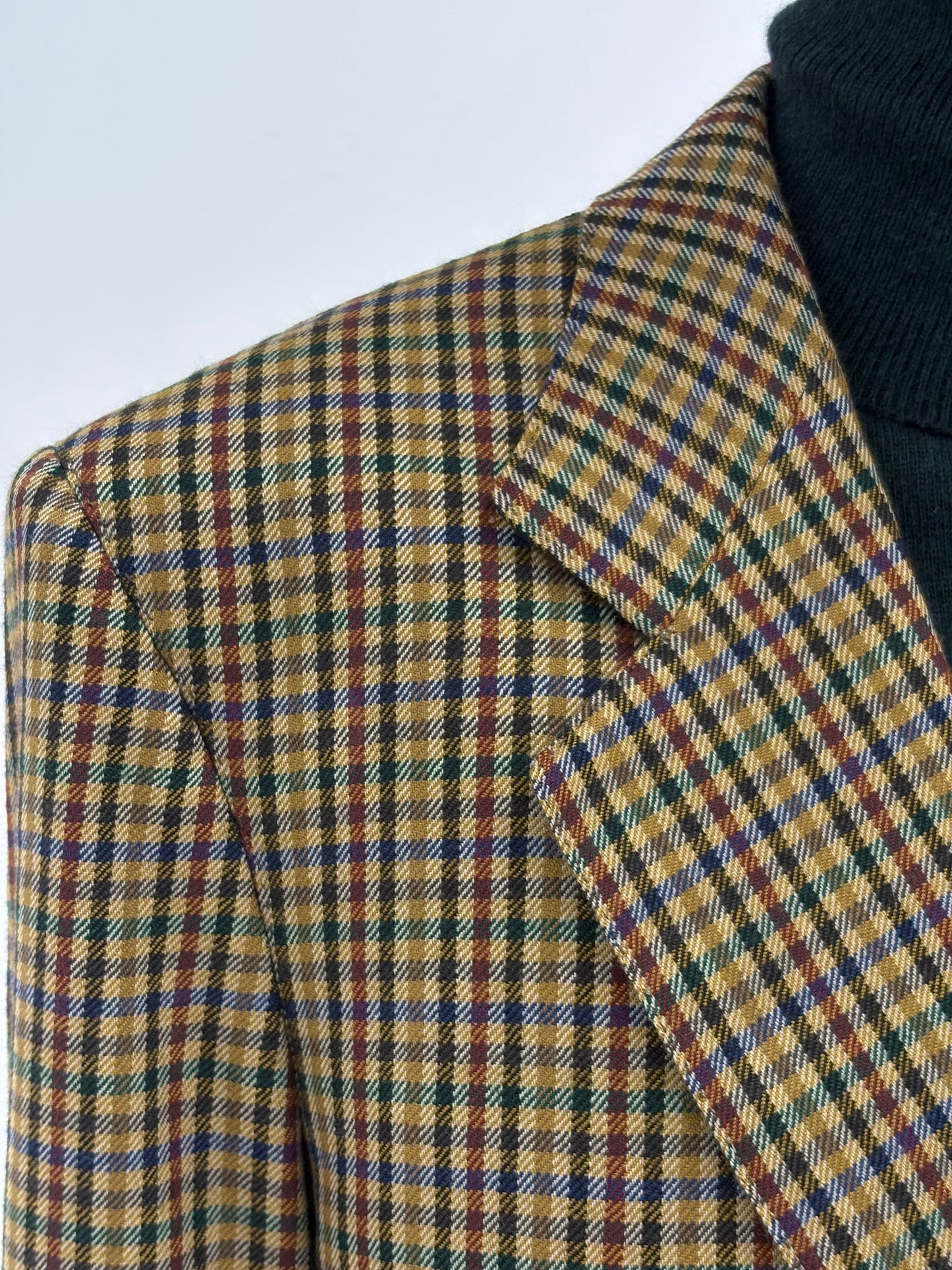 Sacou couture camel italian din stofă 100% cașmir în carouri