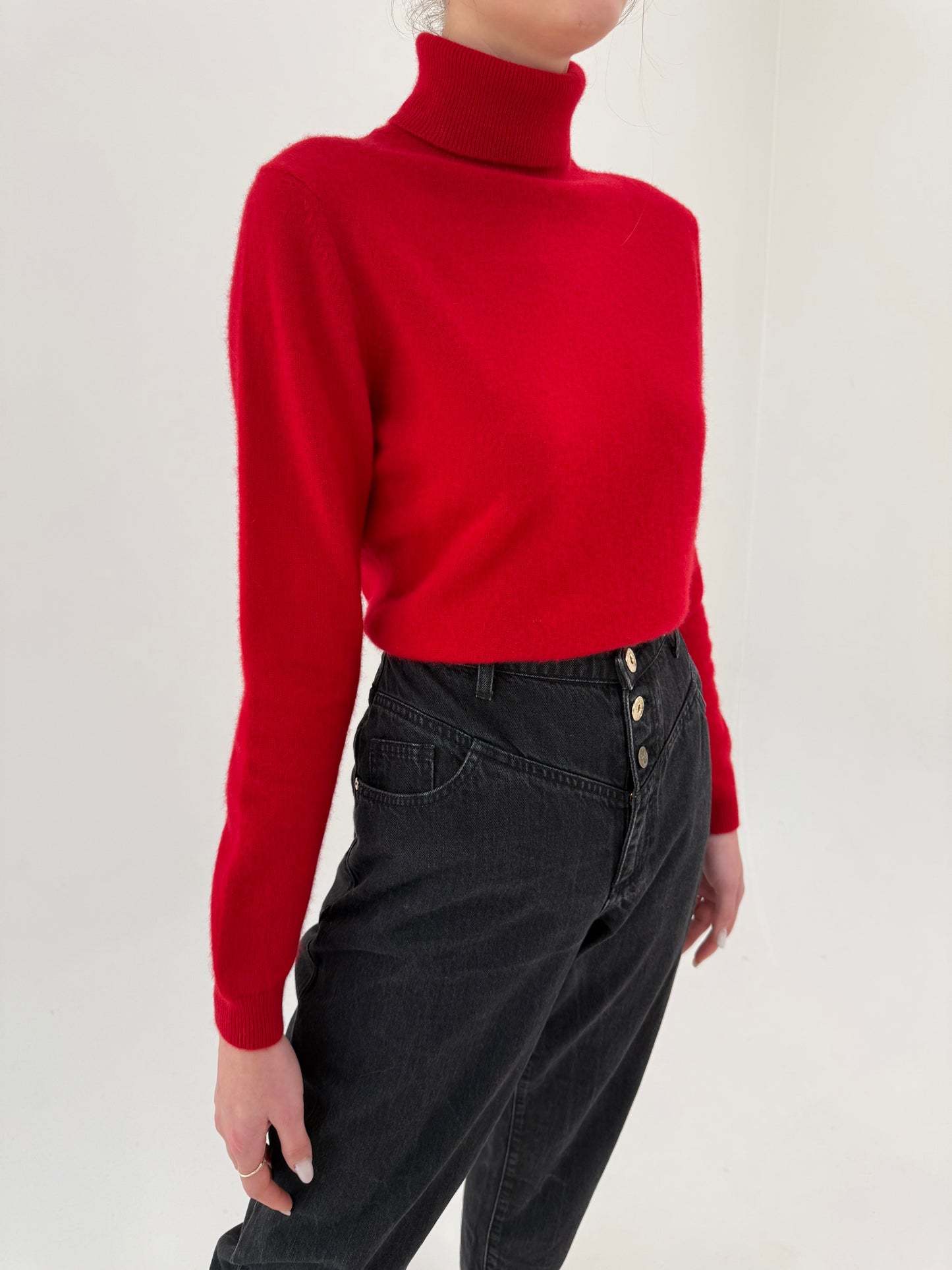 Maleta cherry red din cașmir