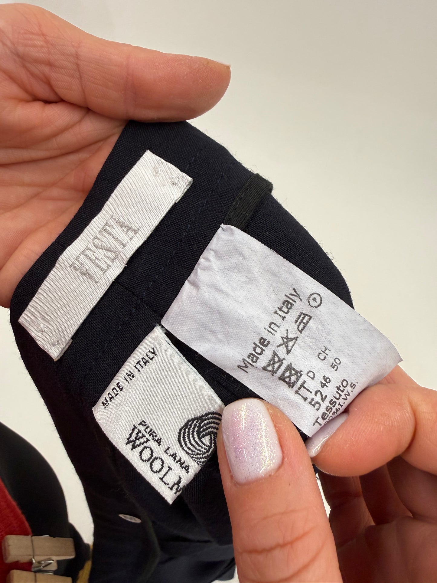 Pantaloni Navy italienești din lana extrafina confort cu talie înaltă