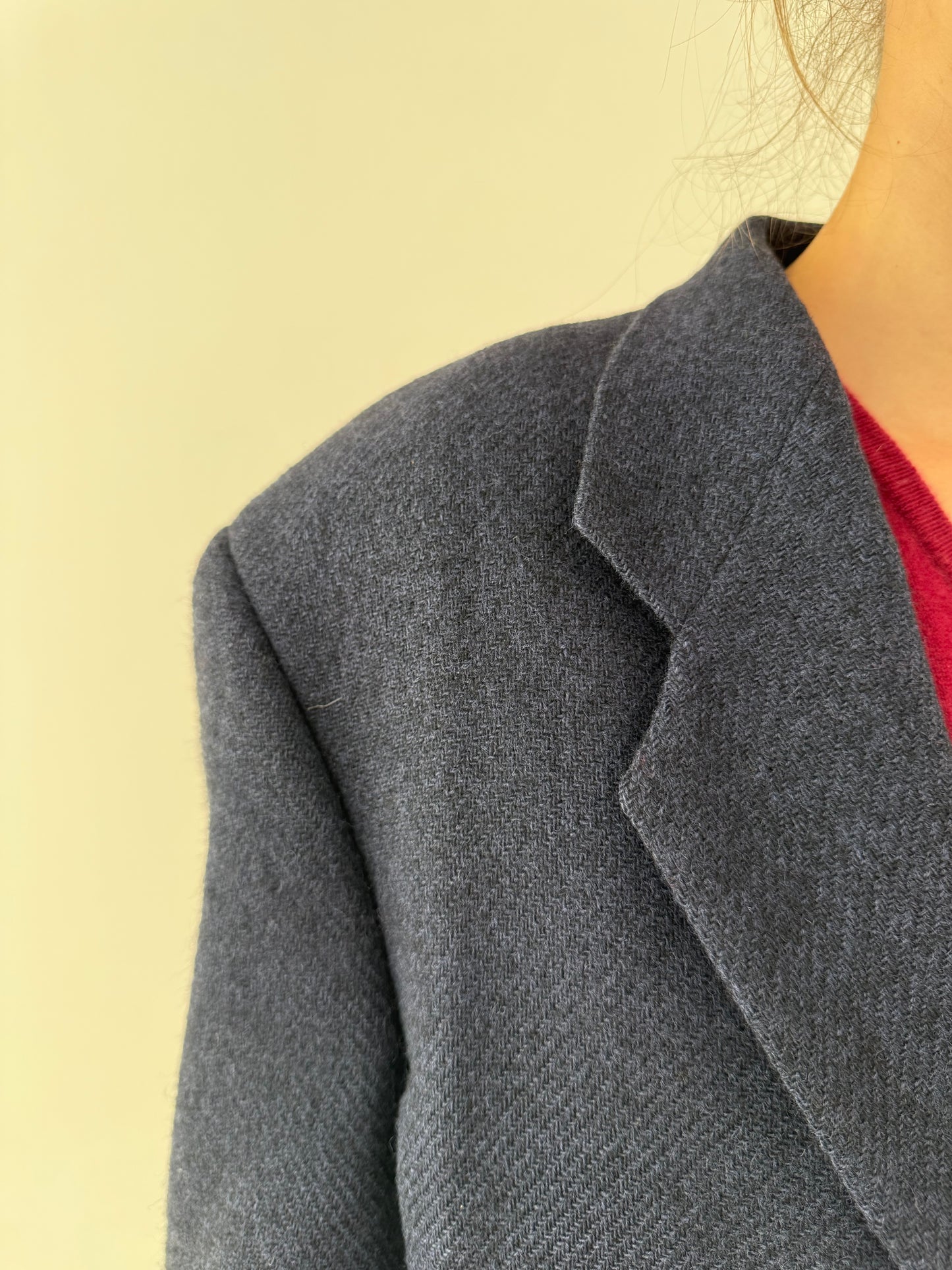 Sacou în croi actual dark jeans blue din tweed italian de lana excepțional