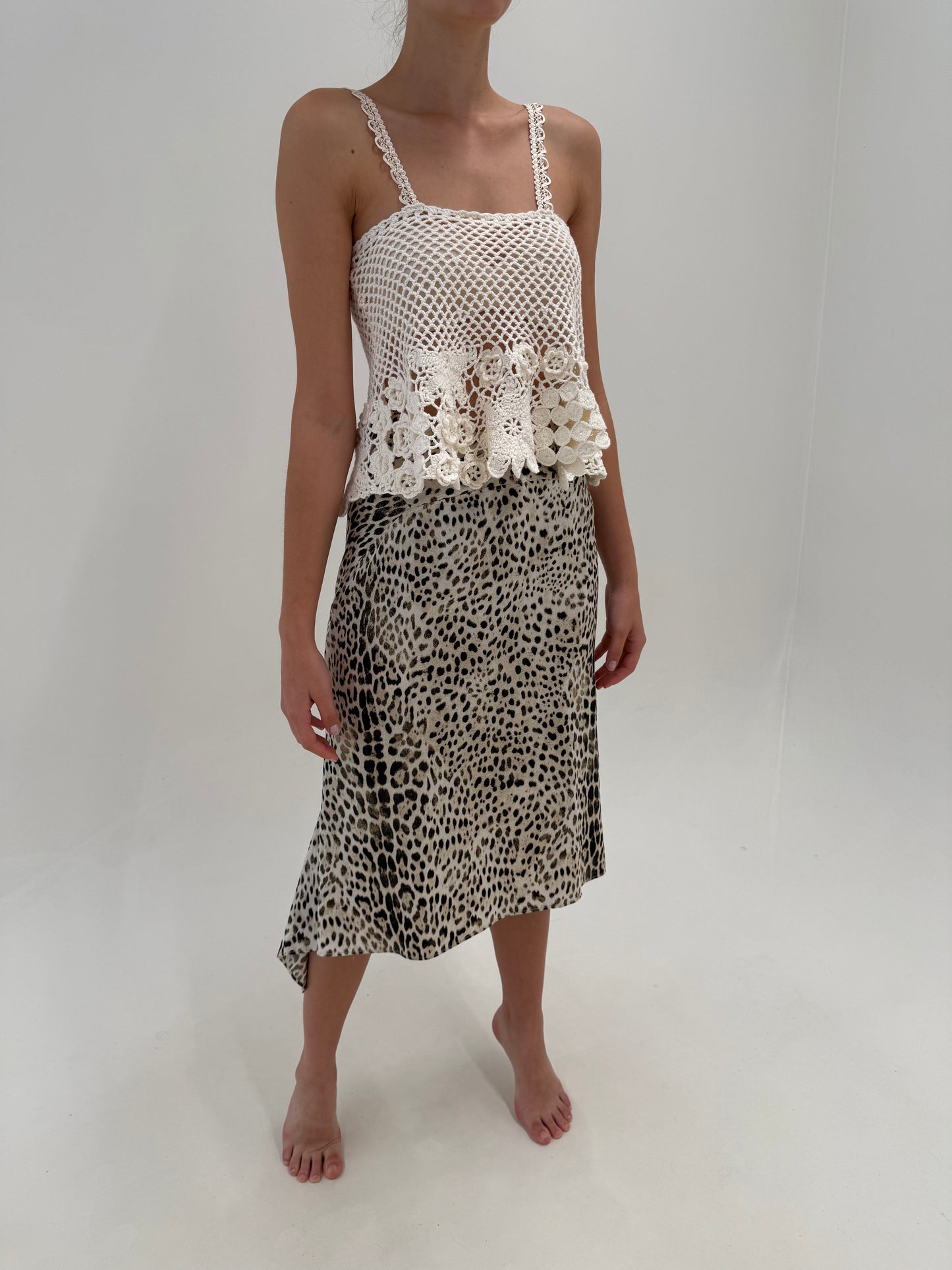 Fustă Roberto Cavalli din mătase matuala animal print -model iconic