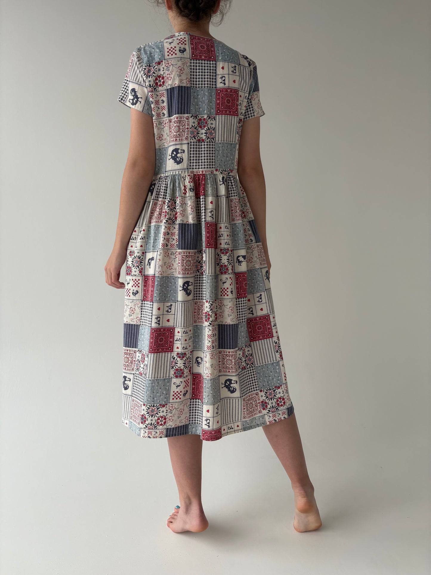 Rochie vintage cu talie ultra marcată din cea mai premium pânză de BBC