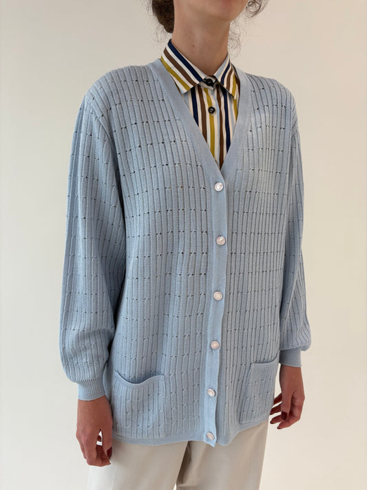 Cardigan vintage baby blue petite din mix de lana