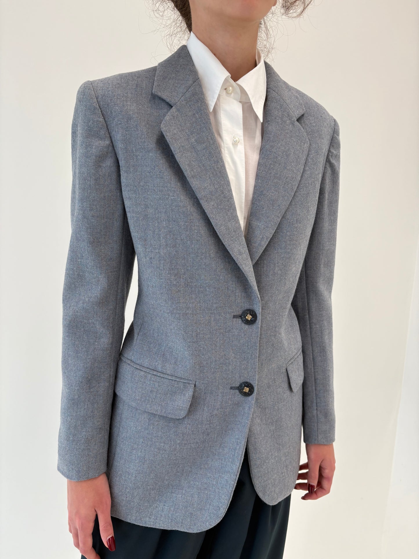 Sacou baby Blue de brand luxury italian din lana extrafina pura certificată