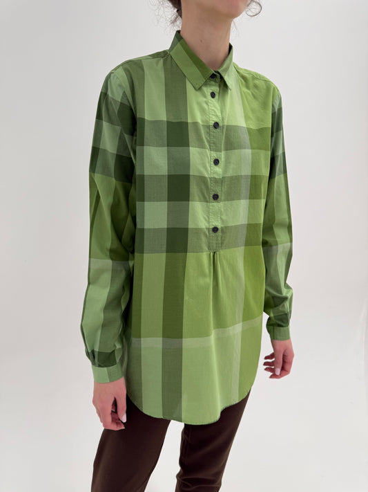 Cămașa Burberry cu print specific brandului din poplin de bumbac