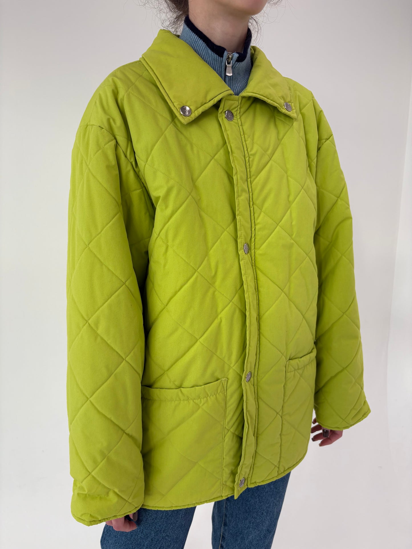 Puffer old vintage Fila anii 80 lime neon