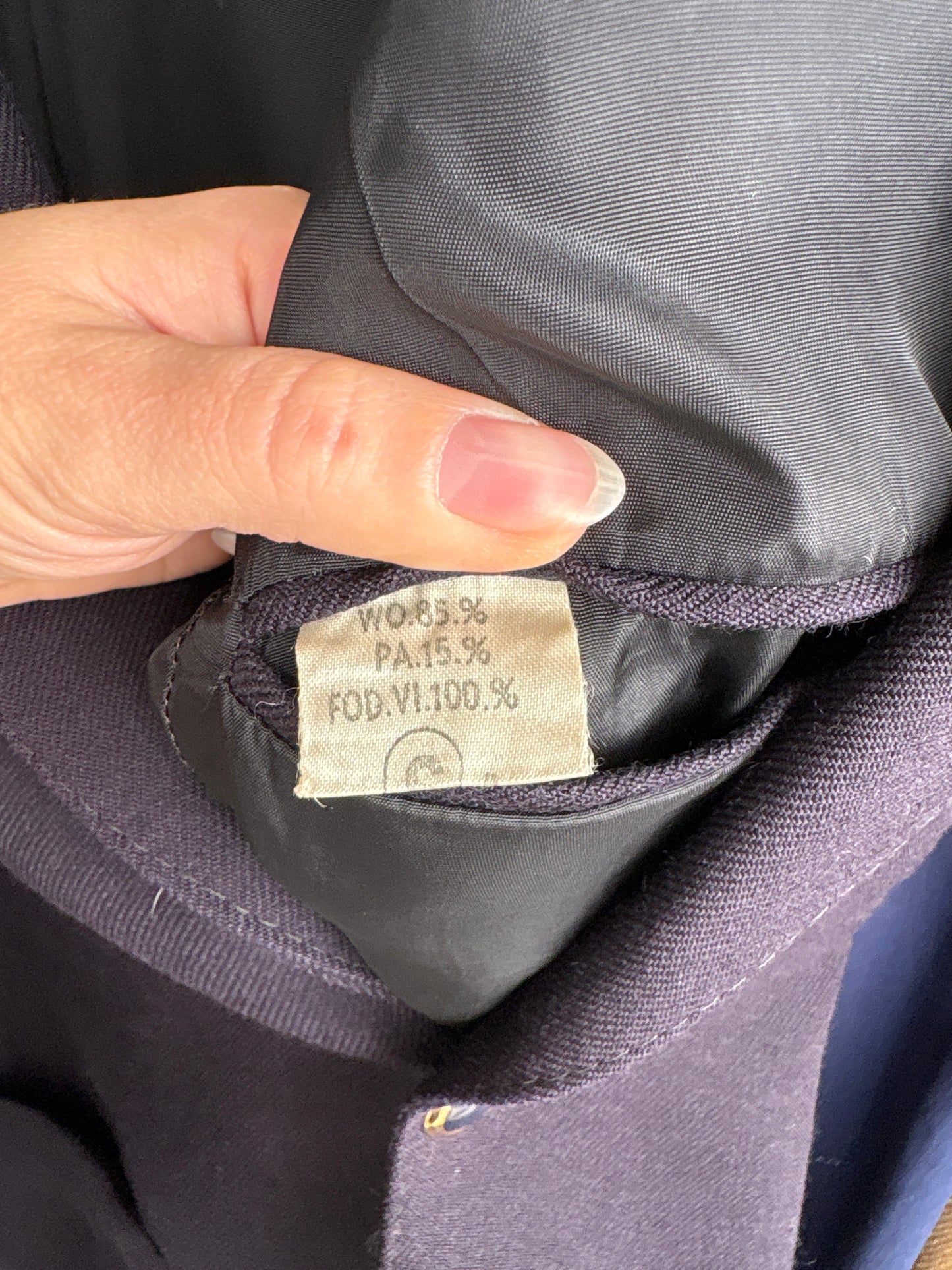 Sacou vintage în stil Prada cu revere late din stofă structurată